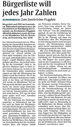 Zeitungsbericht